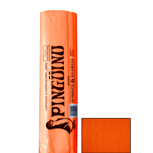 PAPEL CREPE PINGUINO MANDARINA E.10 C.250 20